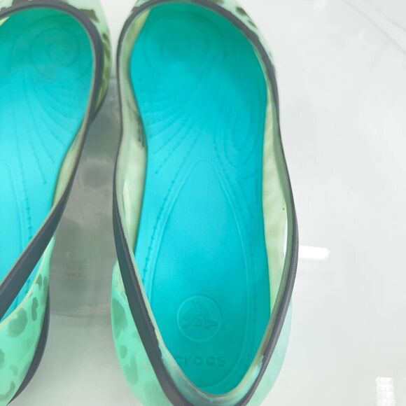 CROCS Womens Rio Ballet Flat Size 9 Leopard Fade Rubber Pointed Slip On Shoe - Picture 8 of 12